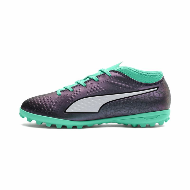 Chaussure de Foot Puma One 4 Illuminate Synthetic Tt Fille Vert/Blanche/Noir Soldes 729AISYJ